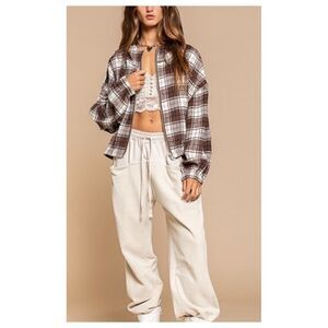 𝅺plaid Hooded Bomber Jacket